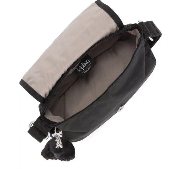 Kipling Sabian Mini Crossbody Bag Black Noir Nylon Adjustable Strap Purse - Picture 4 of 5